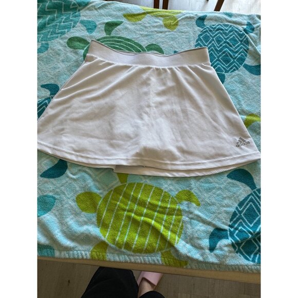 Adidas Club Skirt Skort White GOLF TENNIS Aeroready Primegreen Womens XL - Picture 1 of 10